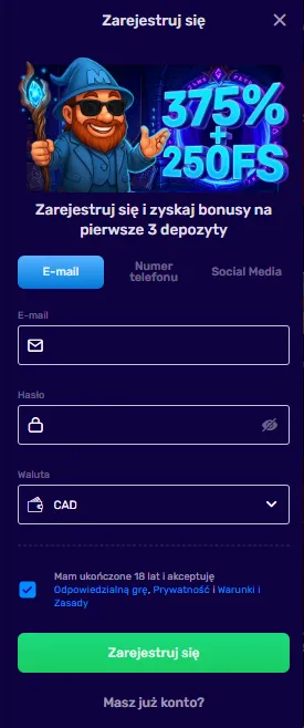 Rejestracja krok po kroku w Magic 365 Casino